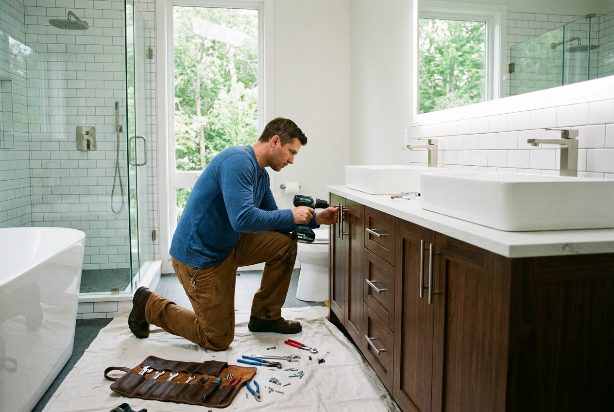 Professional vanity and faucet installation services