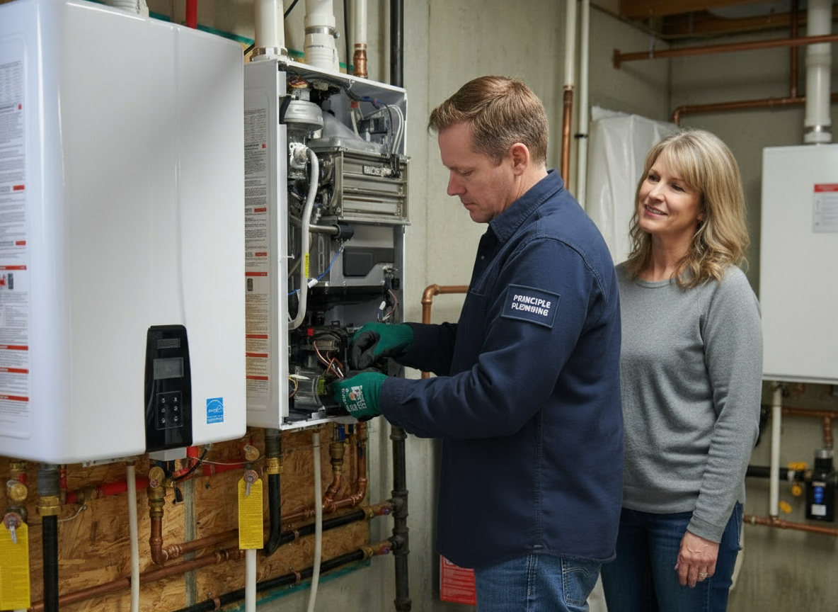 Hybrid heat pump water heater installation